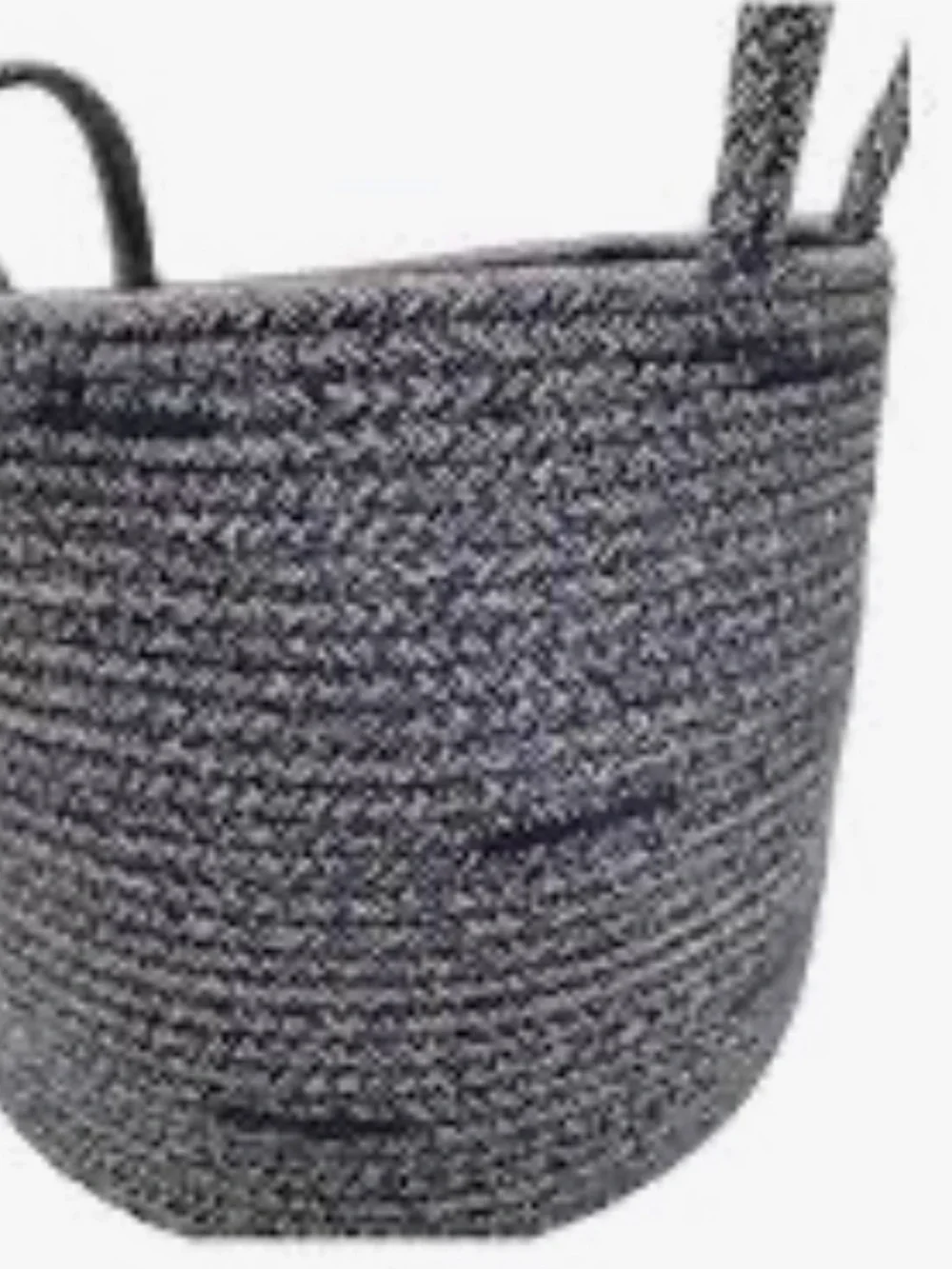 Ashland corded rope Navy Blue basket woven texture and dual handles New With Tag